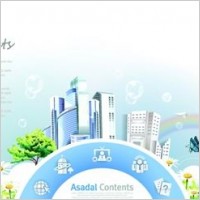 rainbow garden city community poster template vector 1