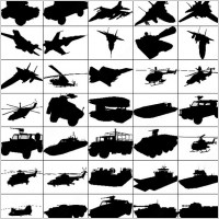 random military vehicle silhouette brush