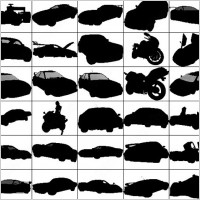 random vehicle silhouette brush