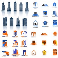real estate logo template vector