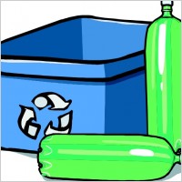 Recycling Bin And Bottles clip art