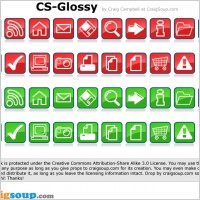Red and green craigSoup Glossy Icons