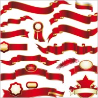 red banner vector