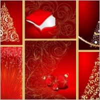 red christmas graphic elements vector
