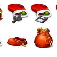 Red Christmas icons pack