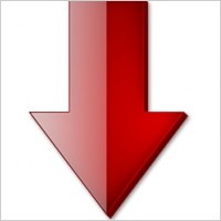 Red down arrow