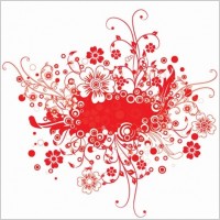 Red Floral Frame Vector Illustration
