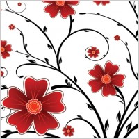 Red Flower Floral Background Vector Graphics