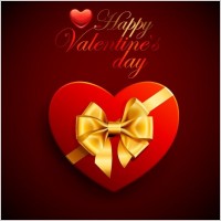 Red Heart Box with Ribbon for Valentine’s Day