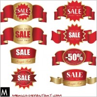 Red labels vector