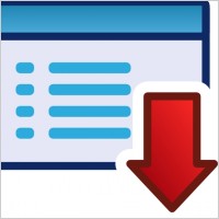Red Menu Icon Set Down clip art