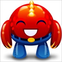 Red monster happy