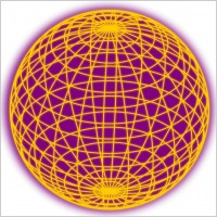 Red wired globe outline