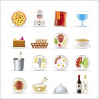 restaurant kitchen icon 01 vector