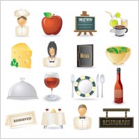 restaurant kitchen icon 02 vector