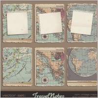retro classic map 02 vector
