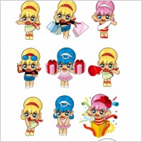 retro fashion girl vector