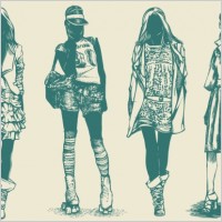 retro fashion model 02 vector