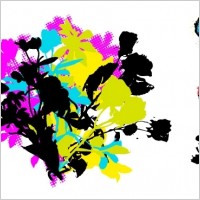 Retro Grunge Floral Vectors