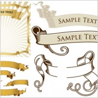 retro ribbon banner vector