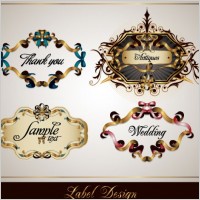 ribbon vector 3 theme label