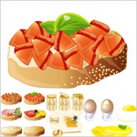 rich and delicious food vector