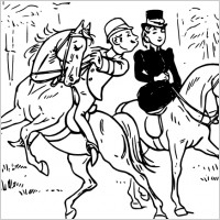 Riding Couple clip art