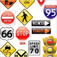road signs  traffic light 