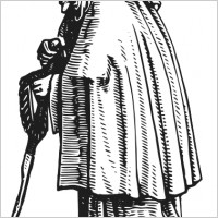 Robed Old Woman clip art