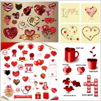 romantic heartshaped element vector