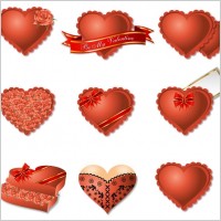 romantic heart-shaped gift box packaging vector