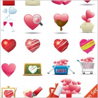 romantic heartshaped icon 02 vector