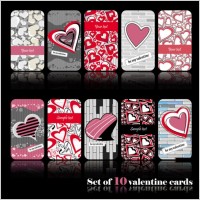 romantic heartshaped pattern cards vector