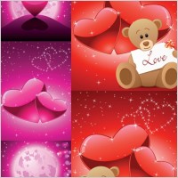 romantic love bear vector