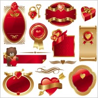 romantic love element vector
