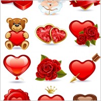 romantic love element vector