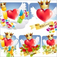 romantic love pattern vector