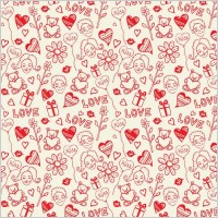Romantic Love Seamless Pattern Vector