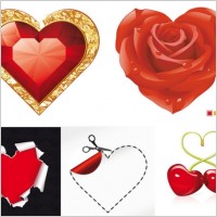 romantic red element vector