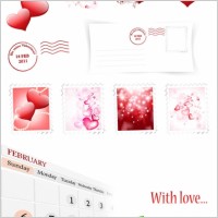 romantic valentine day element vector
