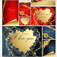 romantic valentine day greeting card vector