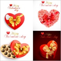 romantic valentine day heartshaped gift box vector