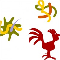 Rooster Star Worms clip art