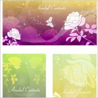rose dream vector background butterfly silhouette
