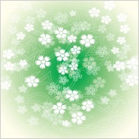 Round Green Flower Vector Graphic