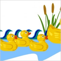 Rubber Duck Family Swimming clip art