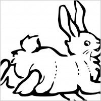 Running Rabbit Outline clip art