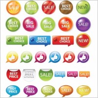 Sale Shopping Tags and Signs Vector Graphics