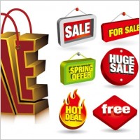 sales of threedimensional icon vector
