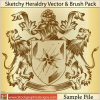 sample file from sketchy heraldry vector and photoshop brush
